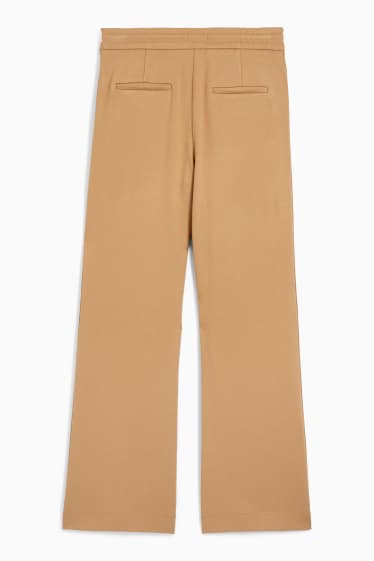 Damen - Jersey-Hose - Wide Leg - hellbraun