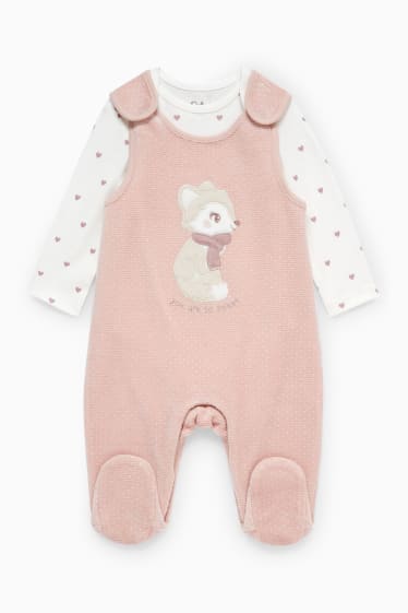 Bébés filles - Ensemble avec grenouillère - 2 pièces - beige clair