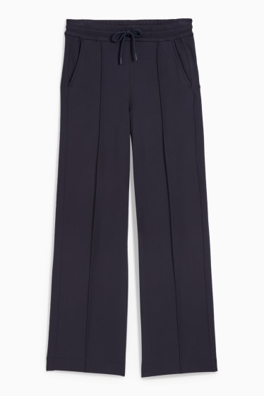 Donna - Pantaloni in jersey - gamba ampia - blu scuro