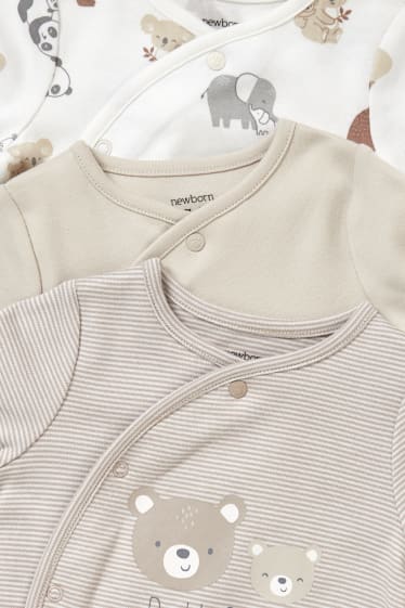 Neonati - Confezione da 3 - pigiama - beige melange