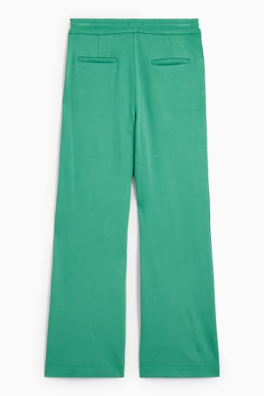 Dames - Broek van jersey - wide leg - groen