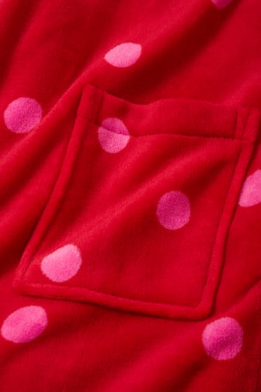 Dames - Badjas - met stippen - rood
