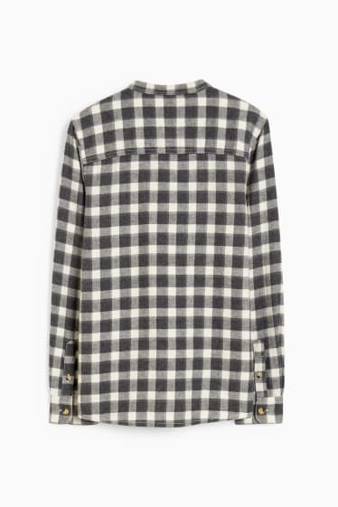 Children - Flannel shirt - check - dark gray