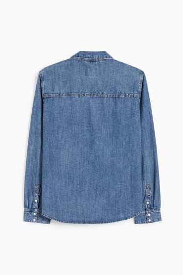 Women - Denim blouse - blue denim