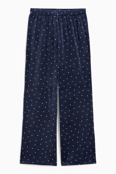 Donna - Pantaloni pigiama - a pois - blu scuro