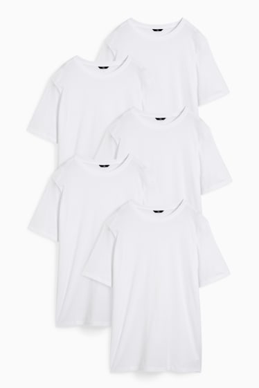 Hombre - Pack de 5 - camisetas - blanco