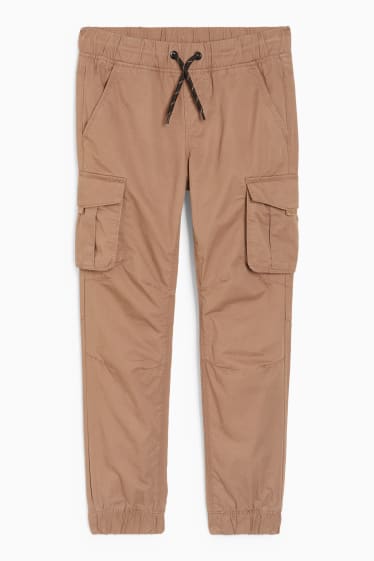 Kinder Buben - Cargohose - Thermohose - hellbraun