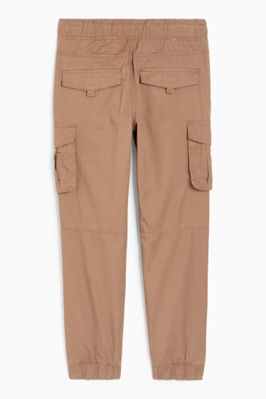 Kinder Buben - Cargohose - Thermohose - hellbraun