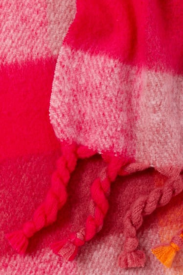 Damen - Schal - kariert - pink