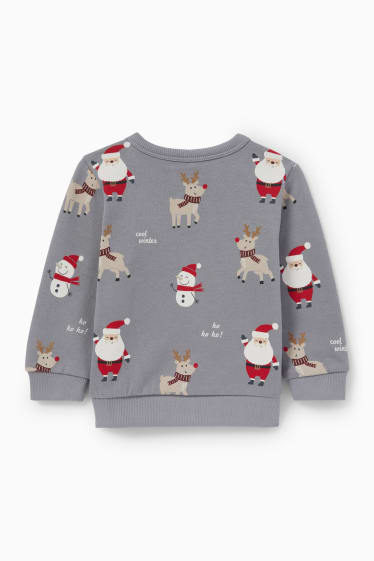 Bébés garçons - Rudolf et père Noël - sweat-shirt de Noël pour bébé - gris