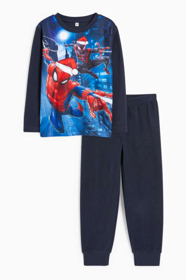 Kinder Jungen - Spider-Man - Weihnachts-Fleece-Pyjama - dunkelblau