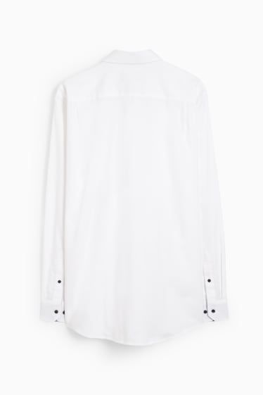 Hommes - Chemise oxford - regular fit - col kent - facile à repasser - blanc