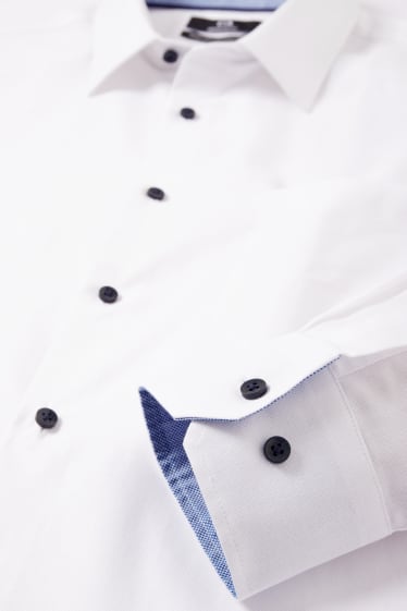 Heren - Oxford overhemd - regular fit - kent - gemakkelijk te strijken - wit