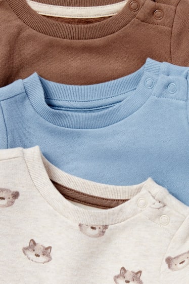 Babys - Set van 3 - baby-sweatshirt - licht beige