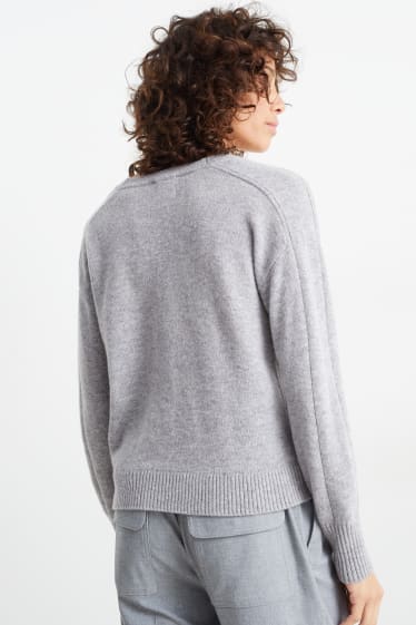 Women - Cardigan - wool blend - gray