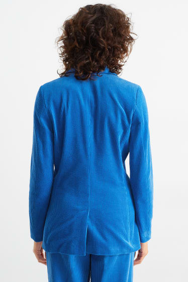Femmes - Blazer surdimensionné en velours côtelé - bleu