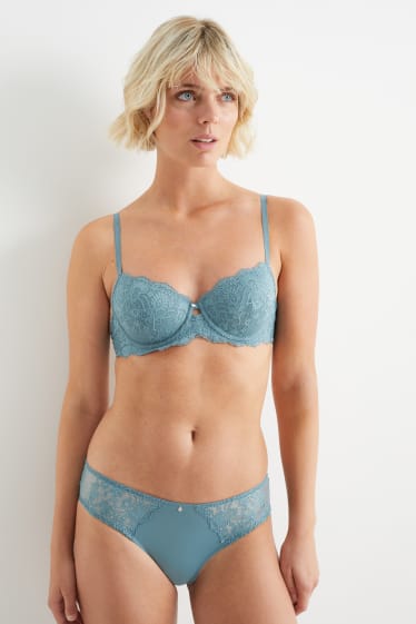 Femmes - Soutien-gorge à armature - DEMI - ampliforme - turquoise