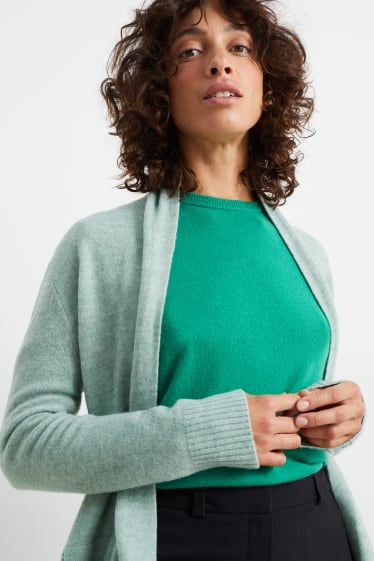 Damen - Basic-Strickjacke - mintgrün