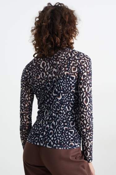 Dona - Samarreta de coll alt - estampat - blau fosc