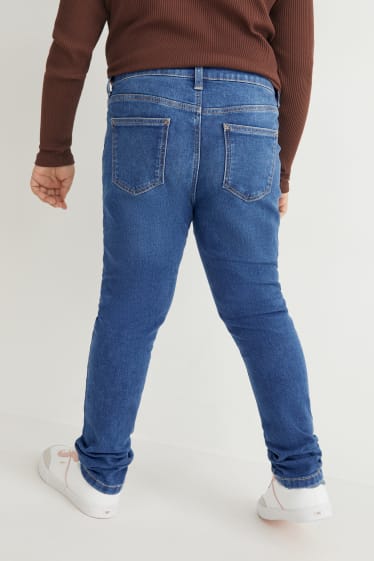 Kinderen - Uitgebreide maten - set van 2 - skinny jeans - LYCRA® - jeansblauw