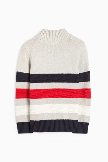 Enfants garçons - Pat’ Patrouille - pullover - à rayures - gris clair chiné