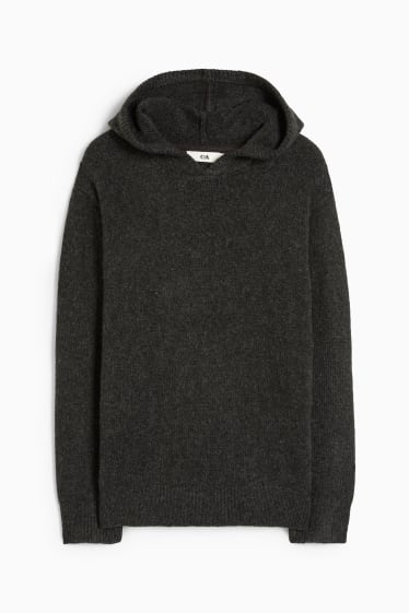 Enfants garçons - Pullover à capuche - gris foncé