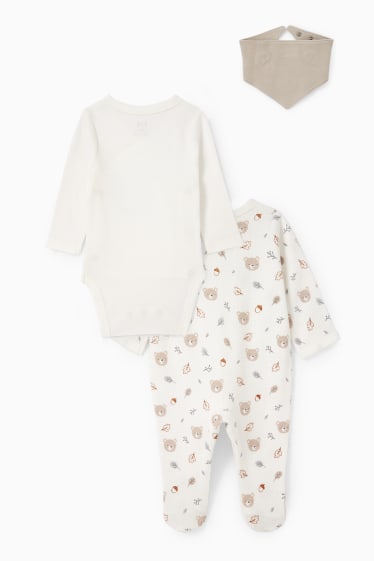 Unisex - Erstlings-Set - 3 teilig - schneeweiß