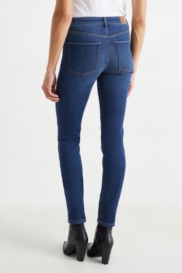 Damen - Slim Jeans - Thermojeans - Mid Waist - jeansblau