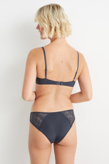 Femmes - Soutien-gorge à armature - DEMI - ampliforme - gris foncé