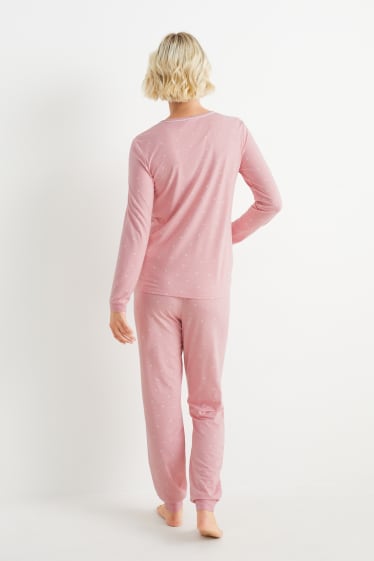 Femei - Pijama - cu flori - roz