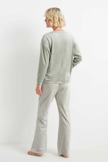 Dames - Winterpyjama van velours - groen