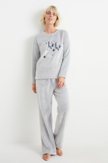 Women - Christmas winter pyjamas - HoHoHo - gray