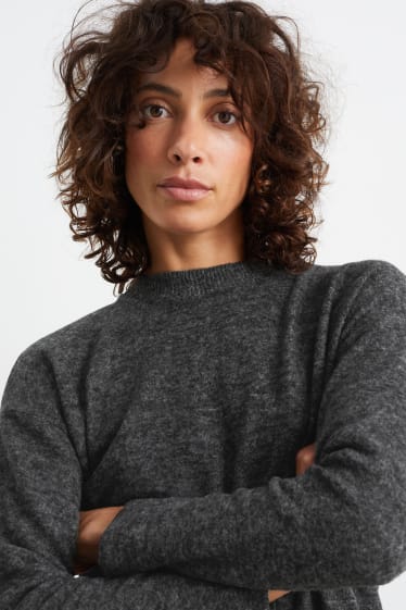Damen - Basic-Pullover - dunkelgrau