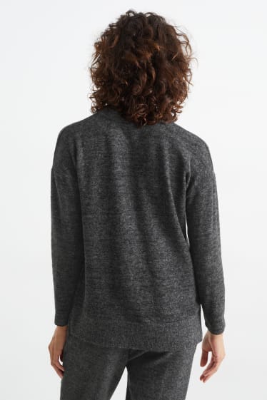 Damen - Basic-Pullover - dunkelgrau