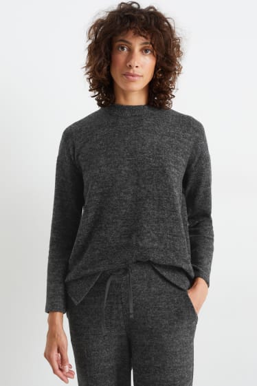 Damen - Basic-Pullover - dunkelgrau