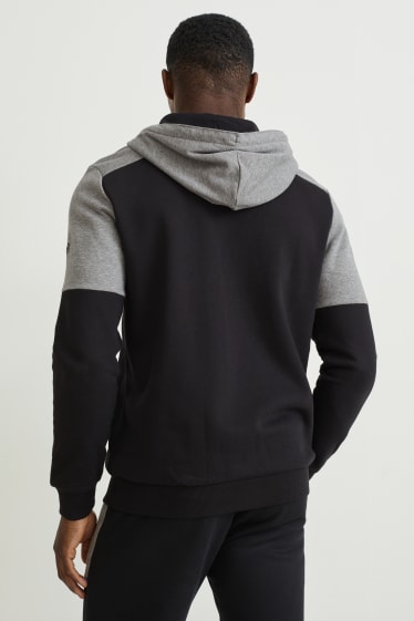 Hombre - Sudadera con cremallera y capucha - negro