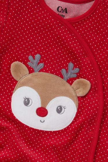 Bébés filles - Rodolphe - pyjama de Noël pour bébé - à pois - rouge