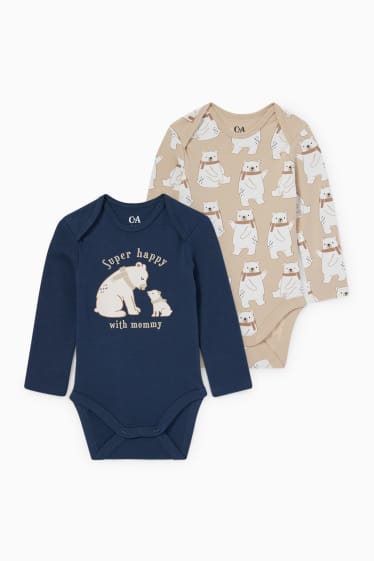 Baby Boys - Multipack of 2 - polar bear - baby bodysuit - light brown