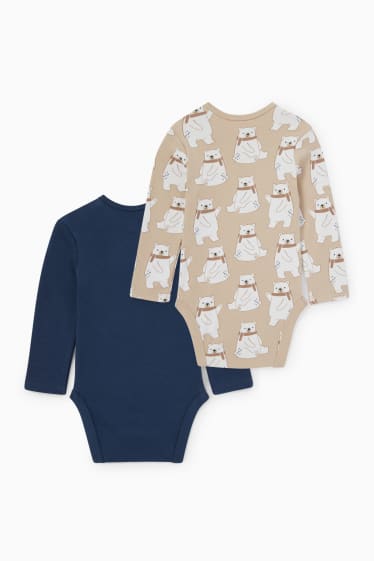 Baby Boys - Multipack of 2 - polar bear - baby bodysuit - light brown