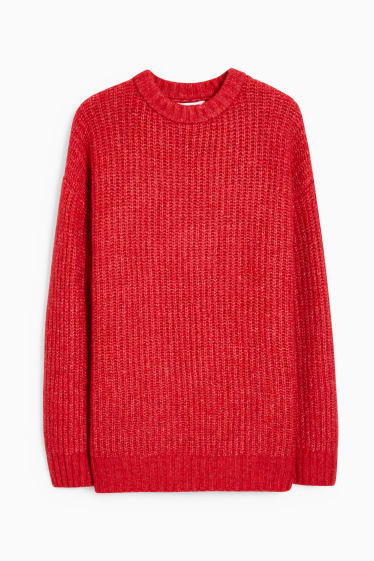 Damen - CLOCKHOUSE - Pullover - gerippt - dunkelrot