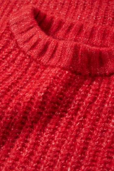 Ados & jeunes adultes - CLOCKHOUSE - pullover - bordure côtelée - rouge foncé