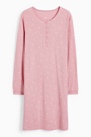Dames - Nachthemd - gebloemd - roze