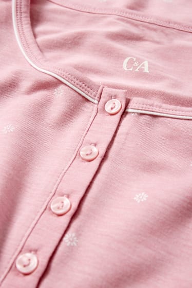 Damen - Nachthemd - geblümt - rosa