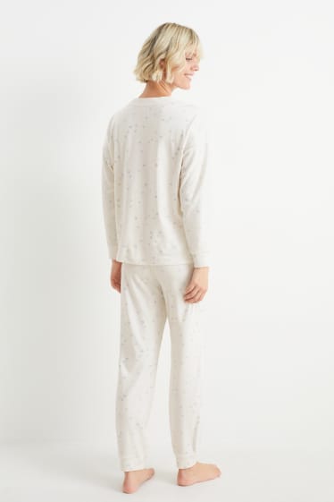 Femmes - Pyjama d'hiver - à motif - blanc crème