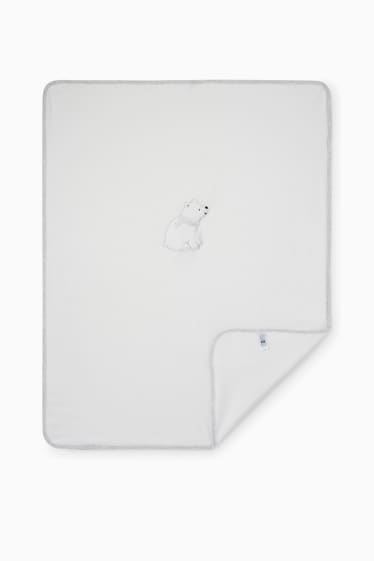 Unisex - Ós polar - manta per a nadó - 100 x 80 cm - blanc