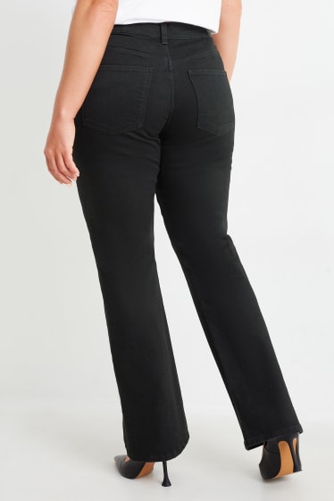 Dámské - Bootcut jeans - mid waist - černá
