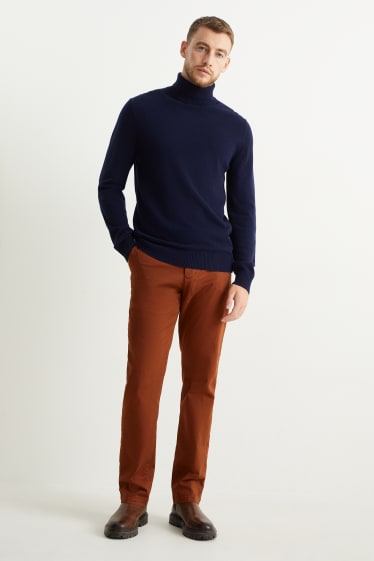 Hommes - Chino à ceinture - regular fit - havane