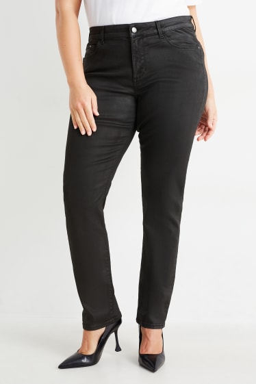 Women - Slim jeans - mid-rise waist - black