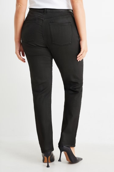 Women - Slim jeans - mid-rise waist - black