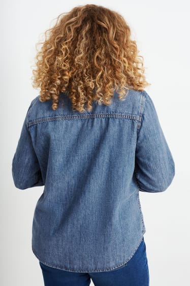 Women - Denim blouse - blue denim